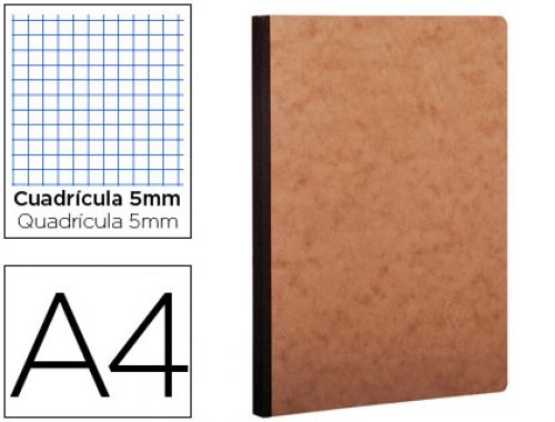 Caderno clairefontaine capa cartolina din a4 quadriculado 5 mm 96 folhas cor kraft , Clairefontaine , 78611 , 3329680791426